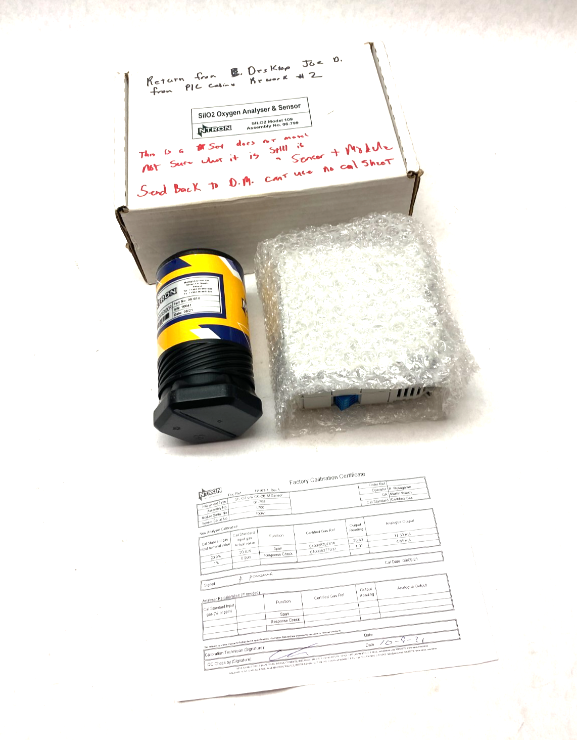 NTron Gas Measurement 06-799 SilO2 Oxygen Analyser & Sensor SILO2 Model 109 - Maverick Industrial Sales