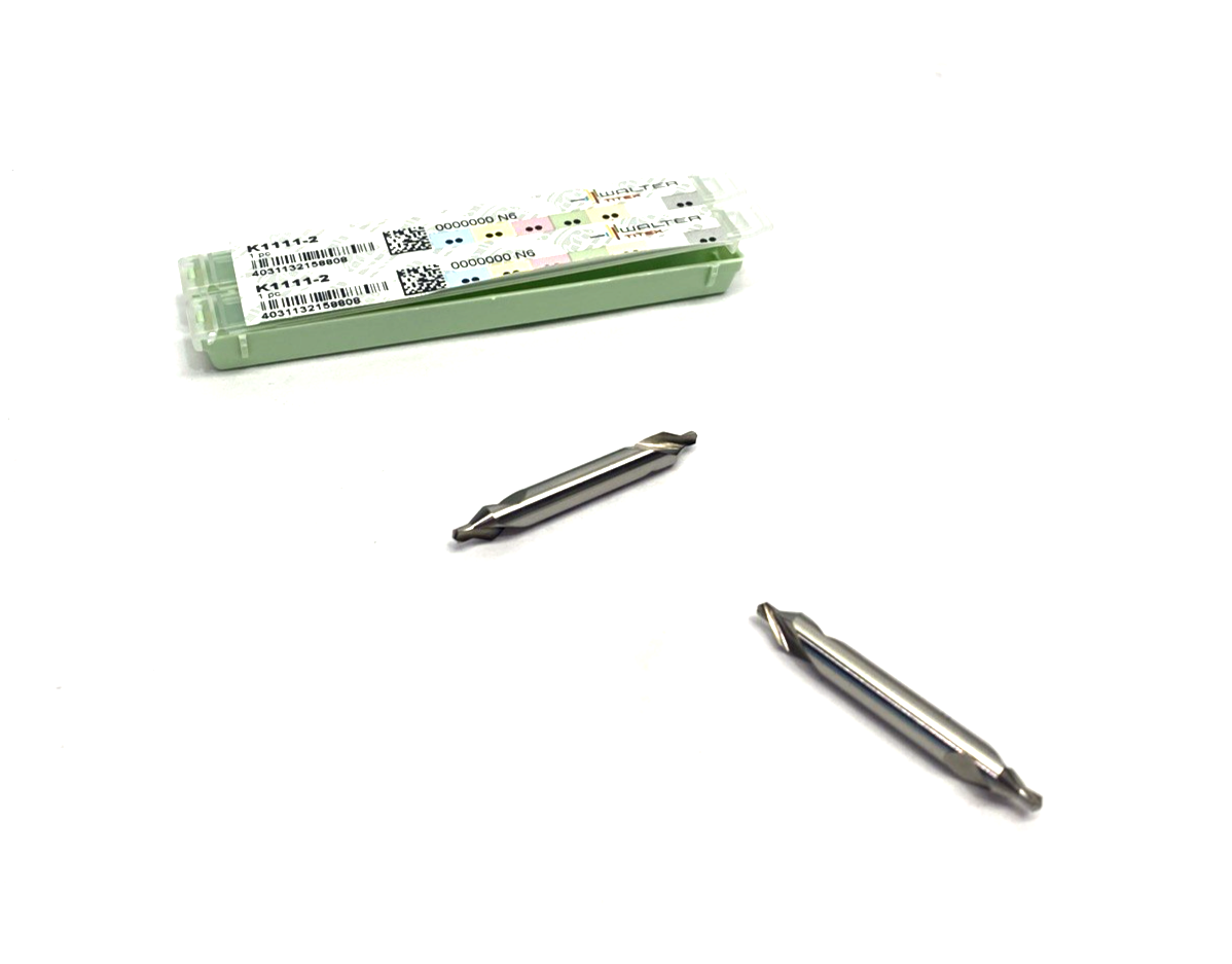 Walter Titex K1111-2 HSS Centre Drill 2mm Edge Dia. 40mm Length 5mm Mounting 2PK - Maverick Industrial Sales