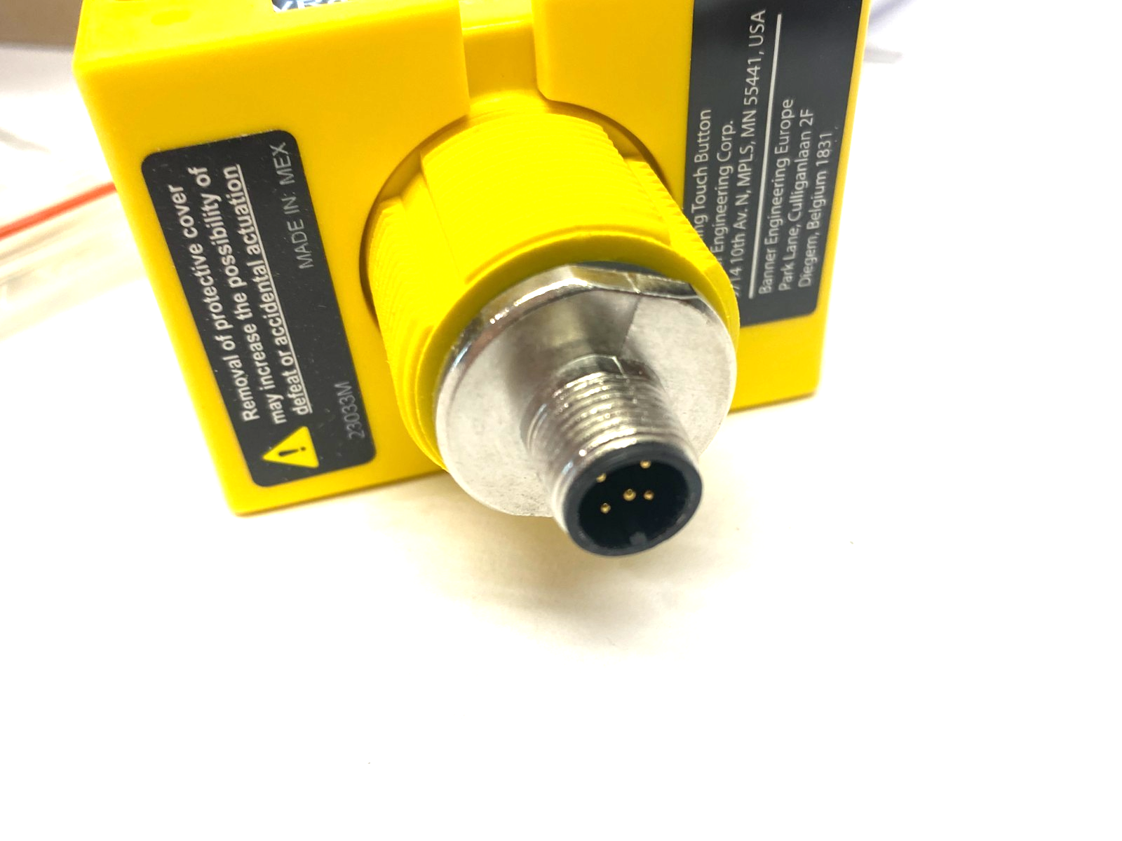 Banner STBVR81Q6 Self-Checking Safety Touch Button Yellow FC M12 Integral 64192 - Maverick Industrial Sales