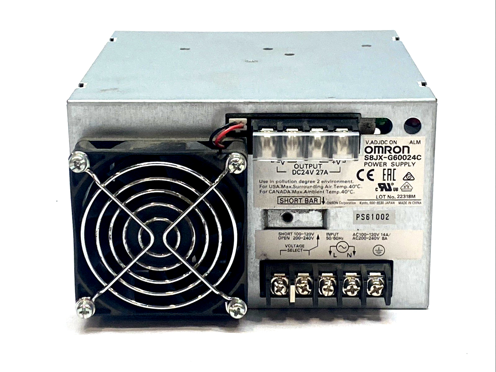 Omron S8JX-G60024C Power Supply 600W 24V DC 27A - Maverick Industrial Sales