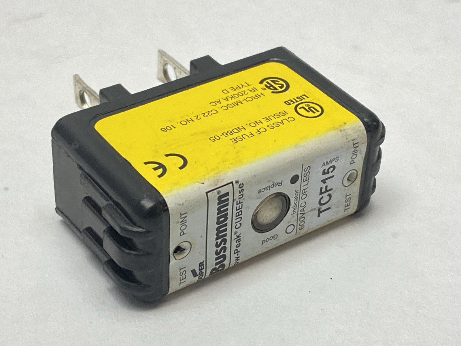 TCF15 | Cooper Bussmann Low-Peak CUBEFuse Time Delay Fuse 15A 600VAC - Used - Maverick Industrial Sales