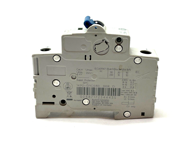 Allen Bradley 1492-D1C030 Ser. D Miniature Circuit Breakers 3A 1-Pole - Maverick Industrial Sales