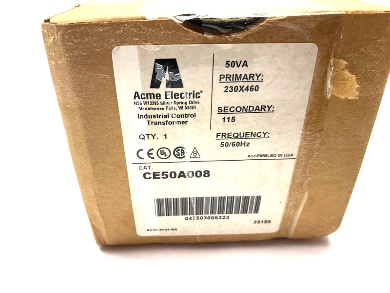 Acme Electric CE50A008 Industrial Control Transformer 230x460 Primary 115 Second - Maverick Industrial Sales