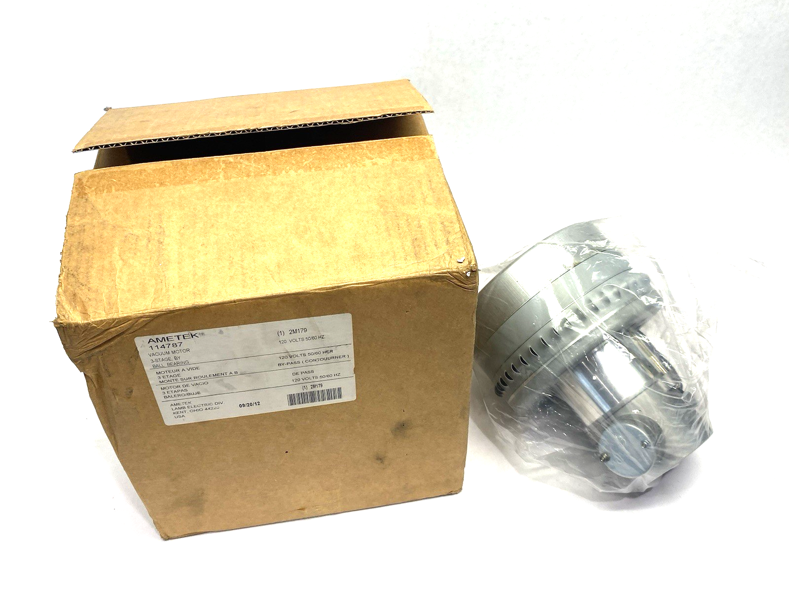 114787 | Ametek Lamb Vacuum Blower Motor, 3-Stage, 120V 50/60Hz 2M179 - New – Open box - Maverick Industrial Sales