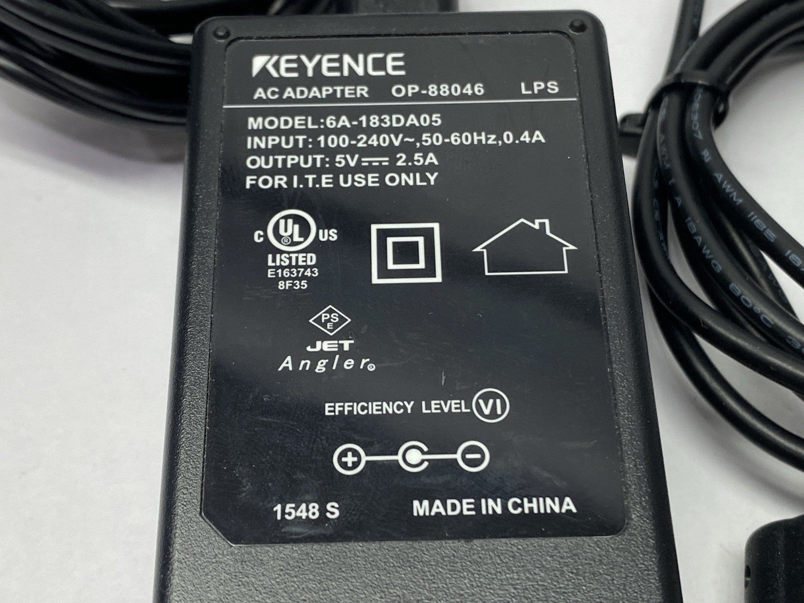 Keyence OP-88046 AC Adapter 100-240V .4A - Maverick Industrial Sales