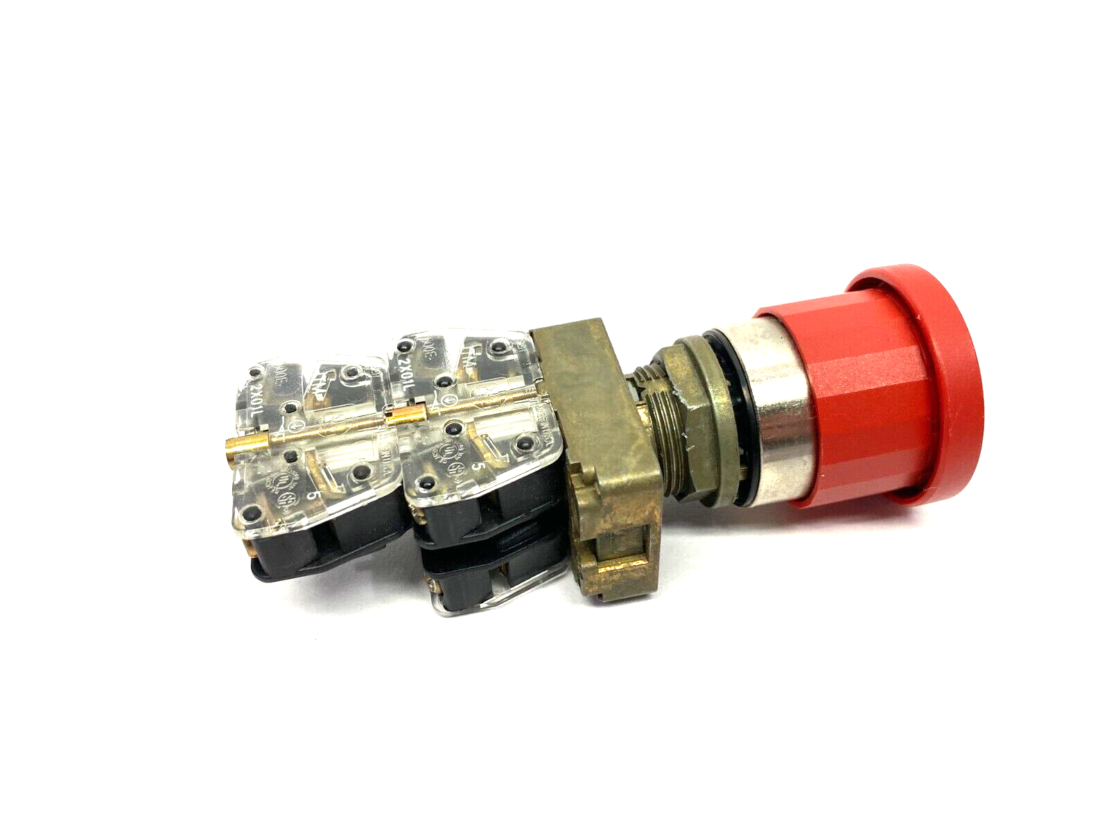 Push/Pull Emergency Stop Pushbutton, Red Mushroom Head, Metal Collar 22mm - Maverick Industrial Sales