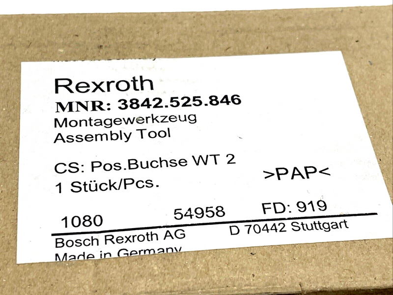 Bosch Rexroth 3842525846 Assembly Tool POS.BUCHSE WT 2 - Maverick Industrial Sales