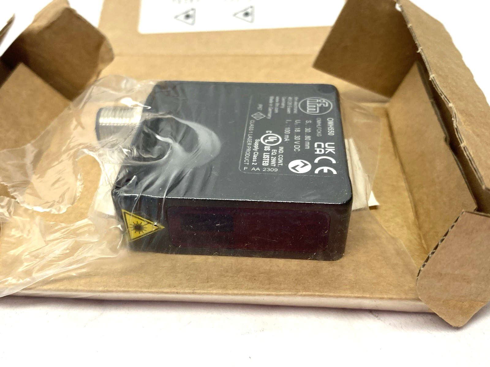 Ifm OMH550 Optical Laser Distance Sensor, Micrometer Range, OMHLFCKG/IO-Link/US - Maverick Industrial Sales
