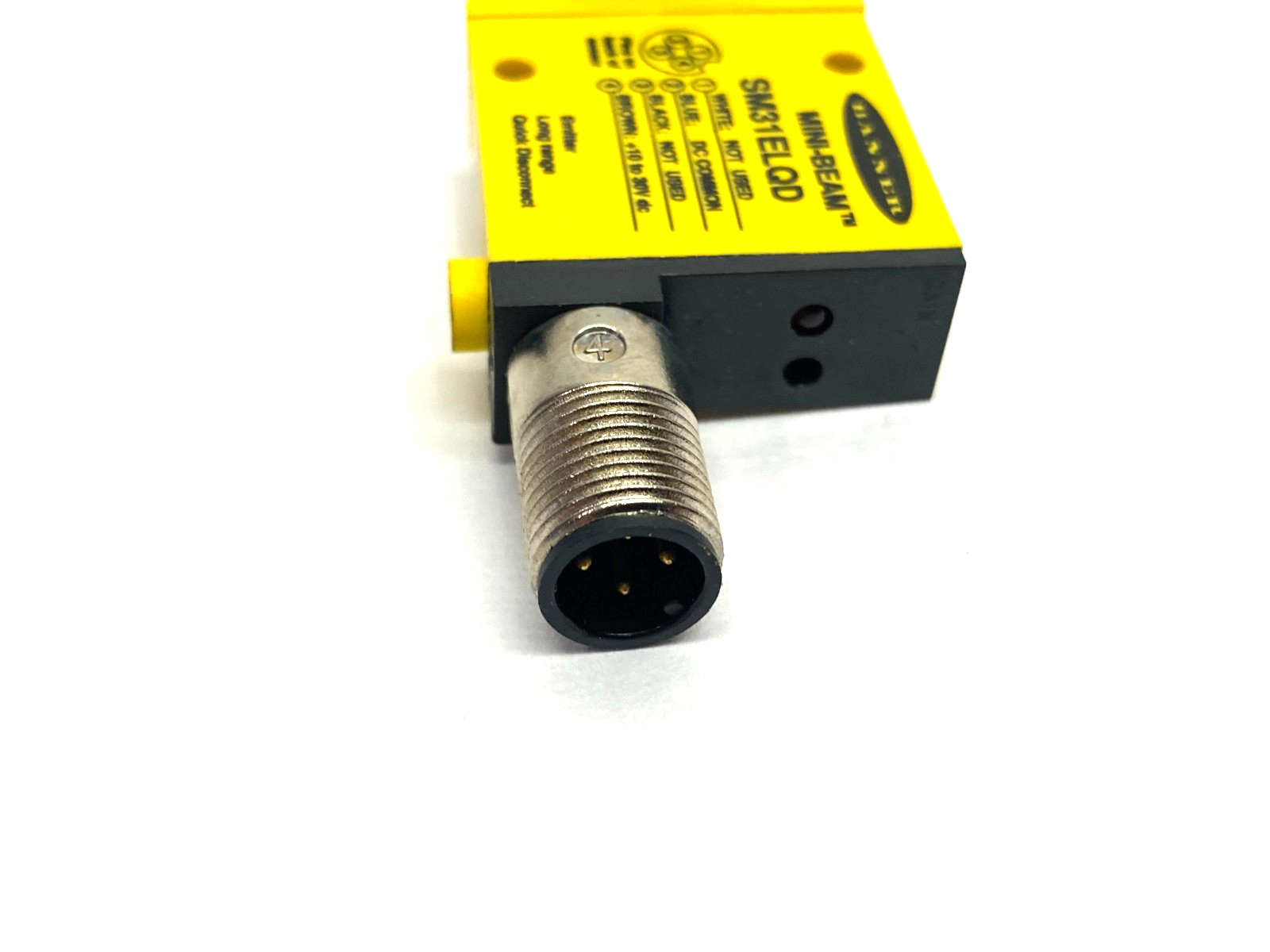 Banner SM31ELQD MINI-Beam Emitter Range: 30 m 4-Pin M12 Integral QD 26952 - Maverick Industrial Sales