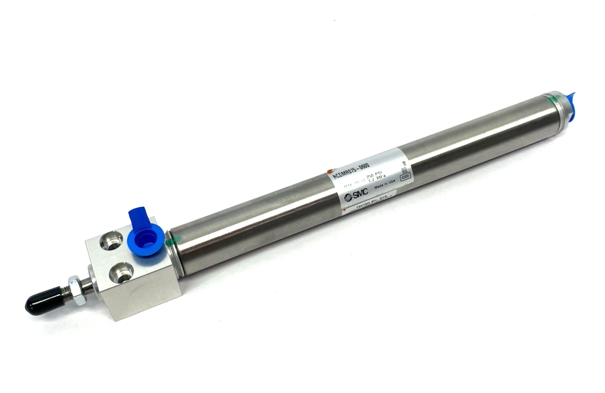 SMC NCDMR075-0600 Direct Block Mount Pneumatic Cylinder, Round Body - Maverick Industrial Sales