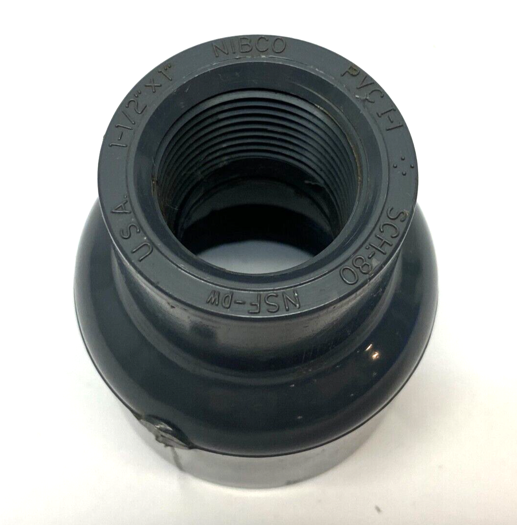 Nibco 4501R Reducing Coupling 1-1/2" to 1" Female Threaded GRAY SCH-80 CA00700 - Maverick Industrial Sales