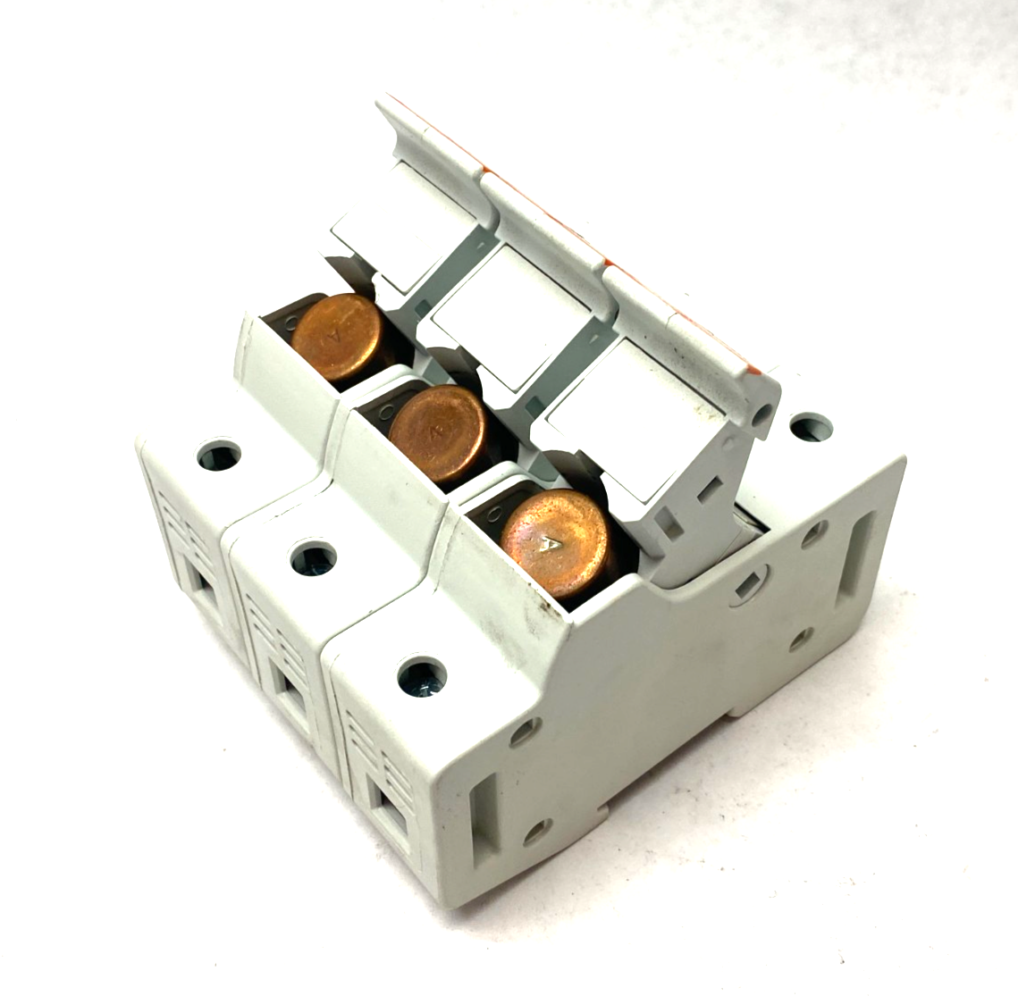 Mersen US3J3 Fuse Holder 3-Pole w/ Bussmann LPJ-30SP Low-Peak Fuses - Used - Maverick Industrial Sales