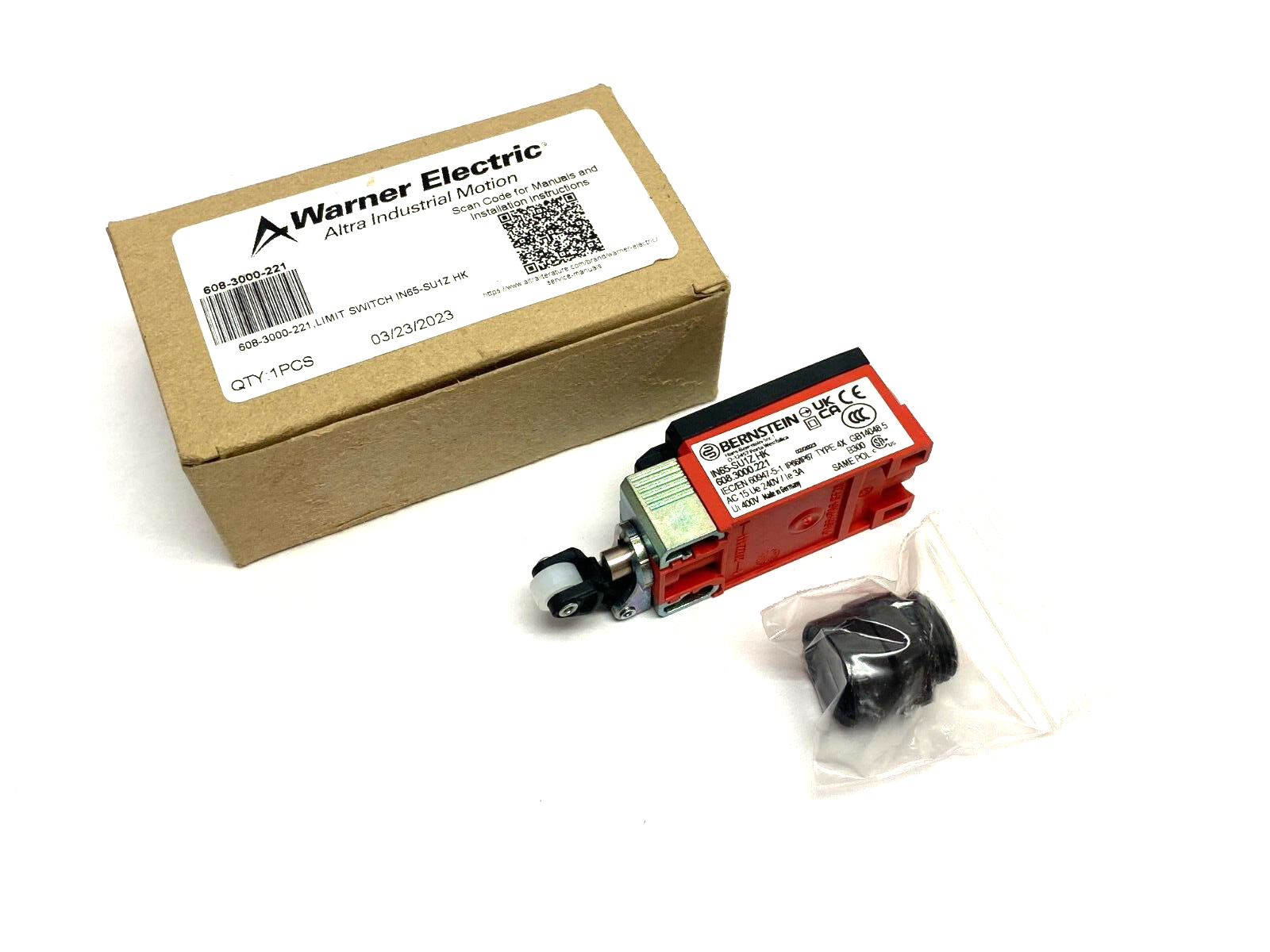 608-3000-221 | Warner Bernstein Roller Limit Switch 240V IN65-SU1Z HK - New – Open Box - Maverick Industrial Sales