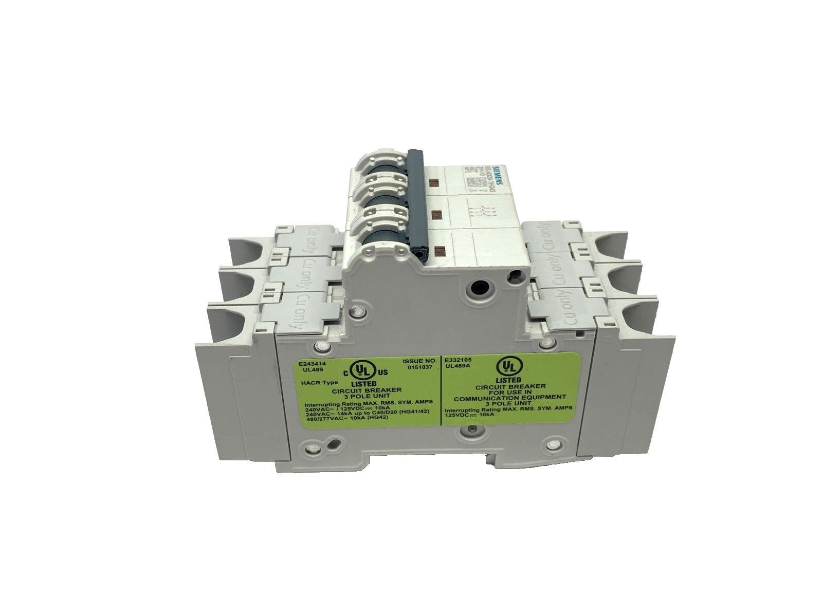 Siemens 5SJ4320-7HG42 Circuit Breaker 10kA, 3P, C Type, 20A, 480Y/277V, UL489 - Maverick Industrial Sales