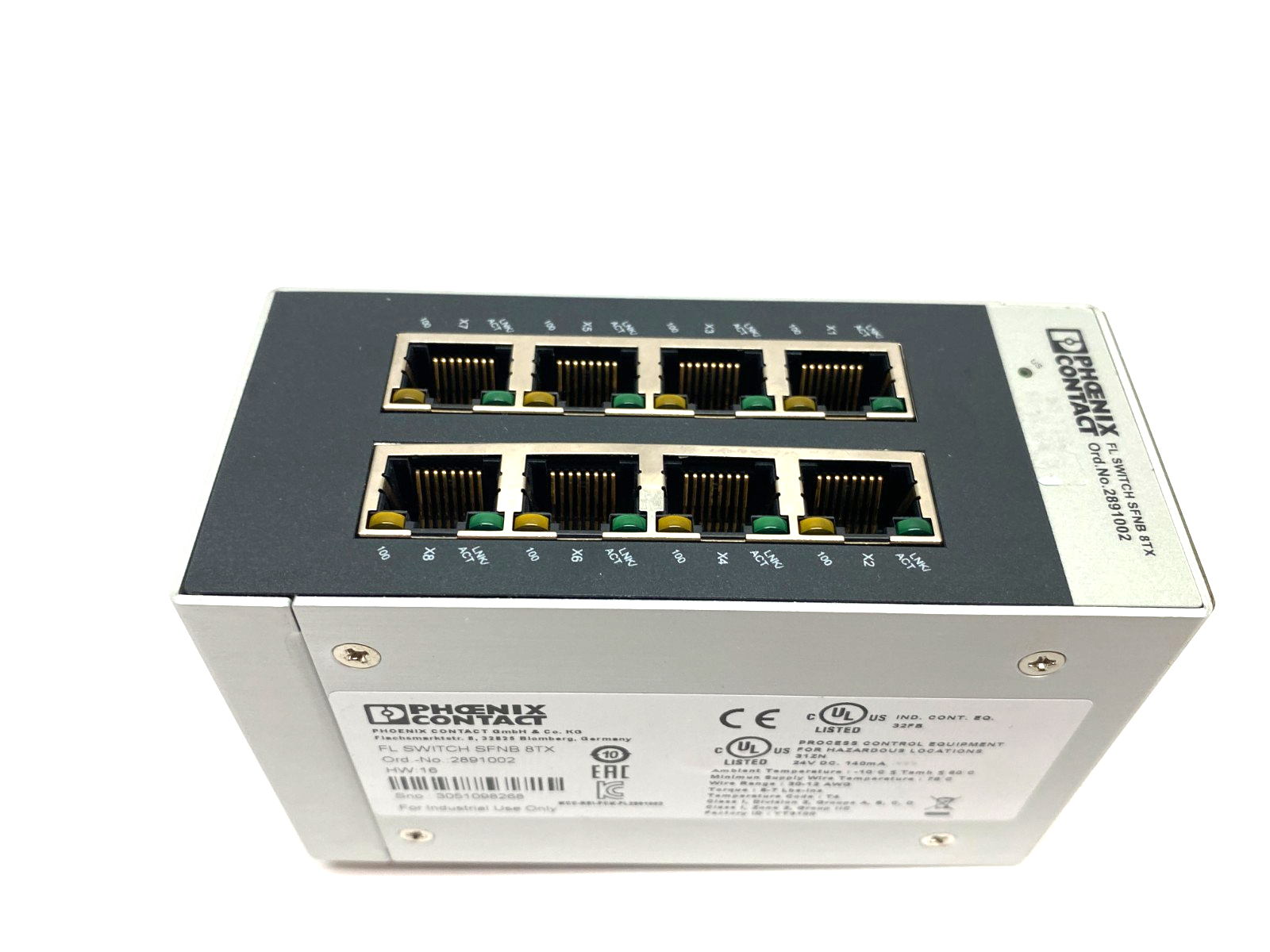 Phoenix Contact FL SWITCH SFNB 8TX Industrial Ethernet Switch 8-Port 2891002 - Maverick Industrial Sales