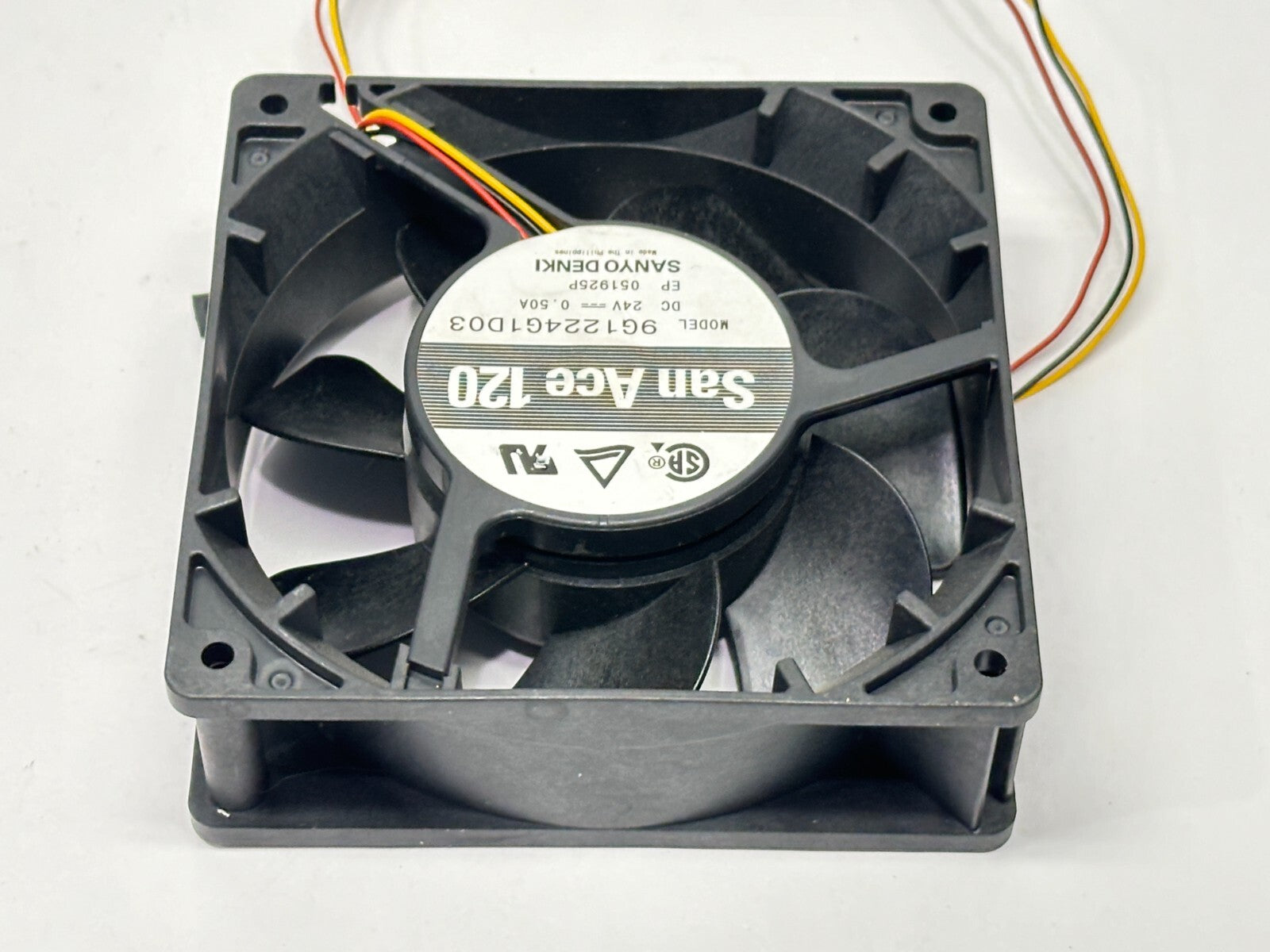 Sanyo Denki 9G1224G1Do3 San Ace 120 Machine Cooling Fan 051925P 0.5A 24VDC - Maverick Industrial Sales