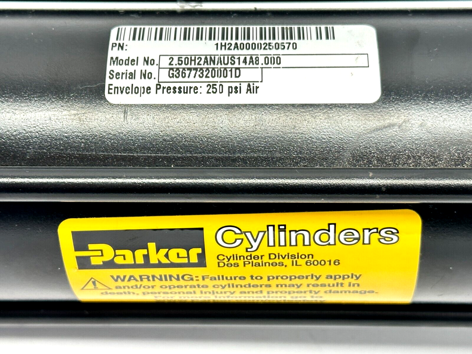Parker 1H2A0000250570 Pneumatic Cylinder 2.50H2ANAUS14A8.000 250 PSI - Maverick Industrial Sales