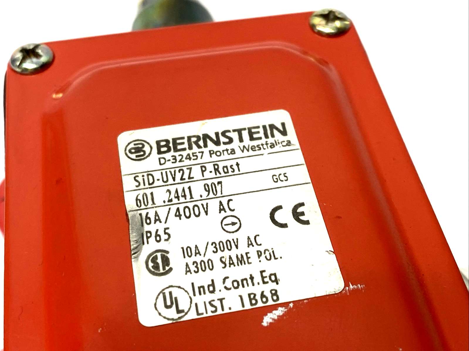 601.2441.907 | Bernstein SID-UV2Z P-RAST Rope Pull Switch w/Reset Button 240V 16A - Used - Maverick Industrial Sales