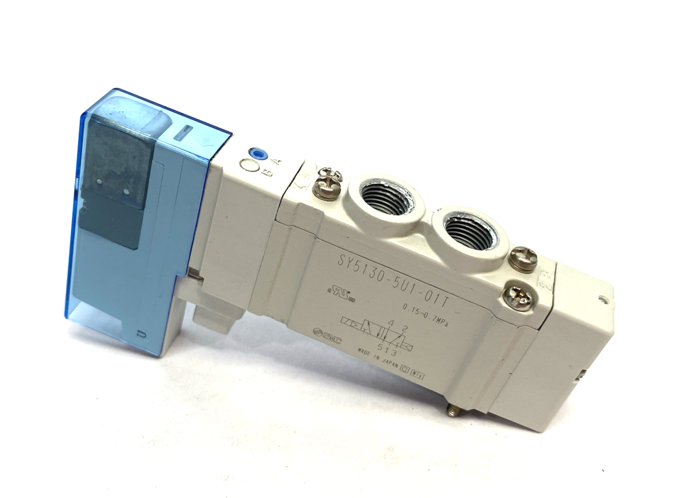 SY513-5U1-01T | SMC SY5130-5U1-01T Solenoid Valve 4/5-Port 0.15~0.7MPa - Used - Maverick Industrial Sales