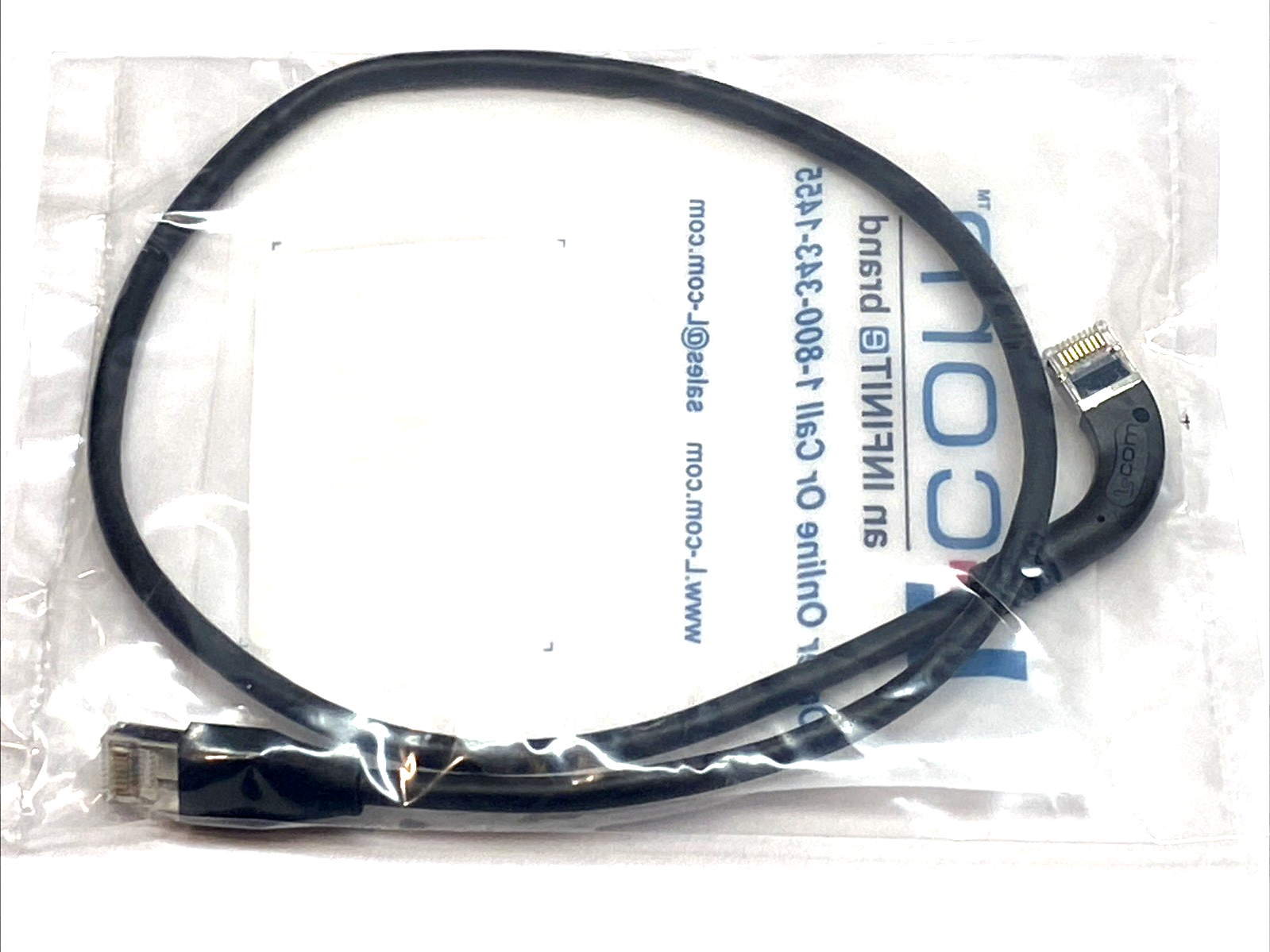 L-Com TRD815SRA6BLK-2 Cat5e Shielded Patch Cable 2ft RA-to-Straight RJ45 - Maverick Industrial Sales