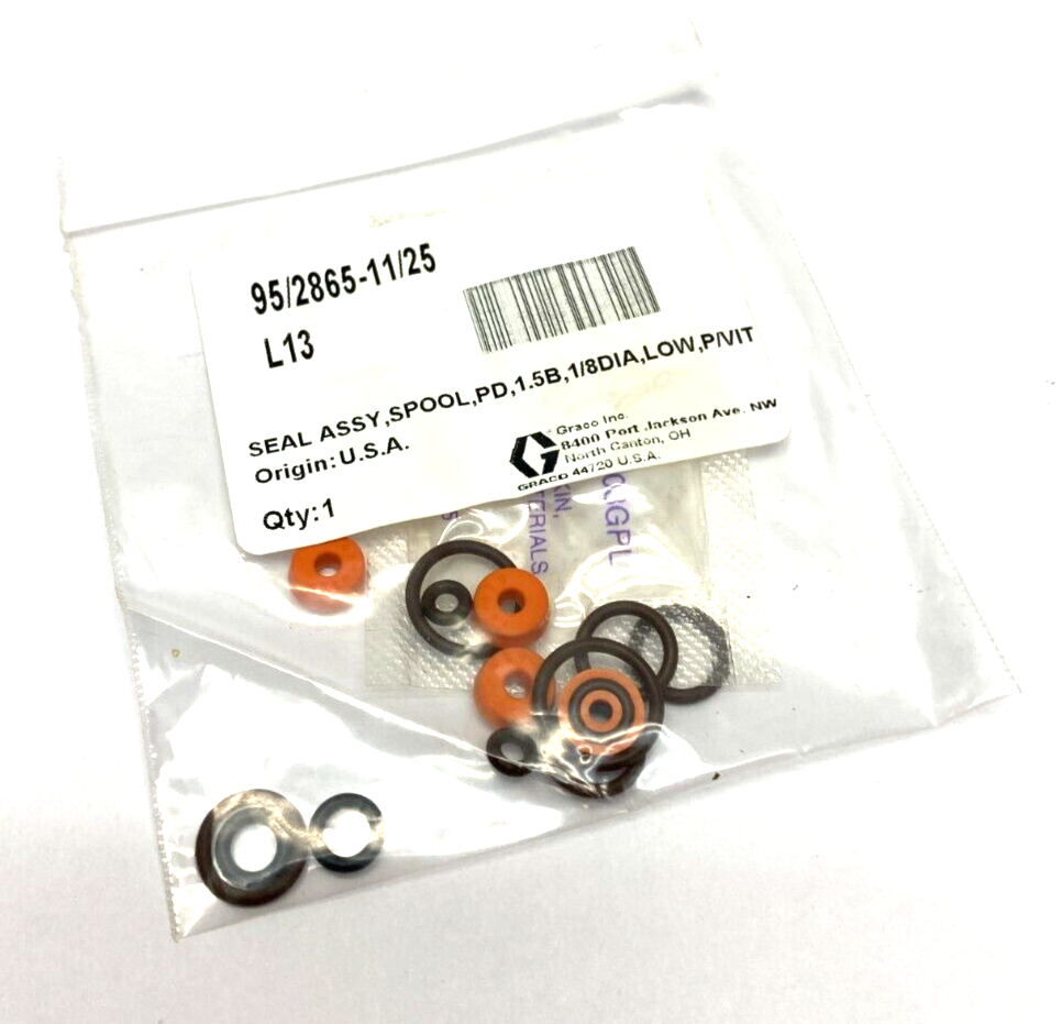 Graco 95/2865-11/25 Seal Assembly Repair Kit SPOOL PD 1/8" 1.5B LOW P/Viton - Maverick Industrial Sales