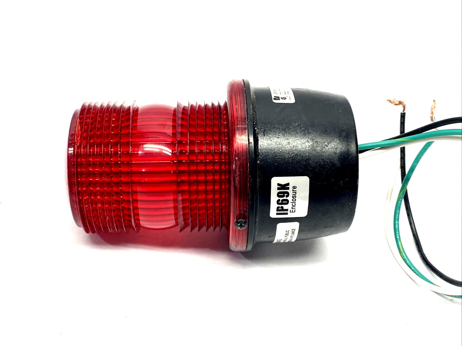 Federal Signal LP3ML-120R StreamLine Low Profile LED Light, Red BROKEN BOTTOM - For parts or not working - Maverick Industrial Sales