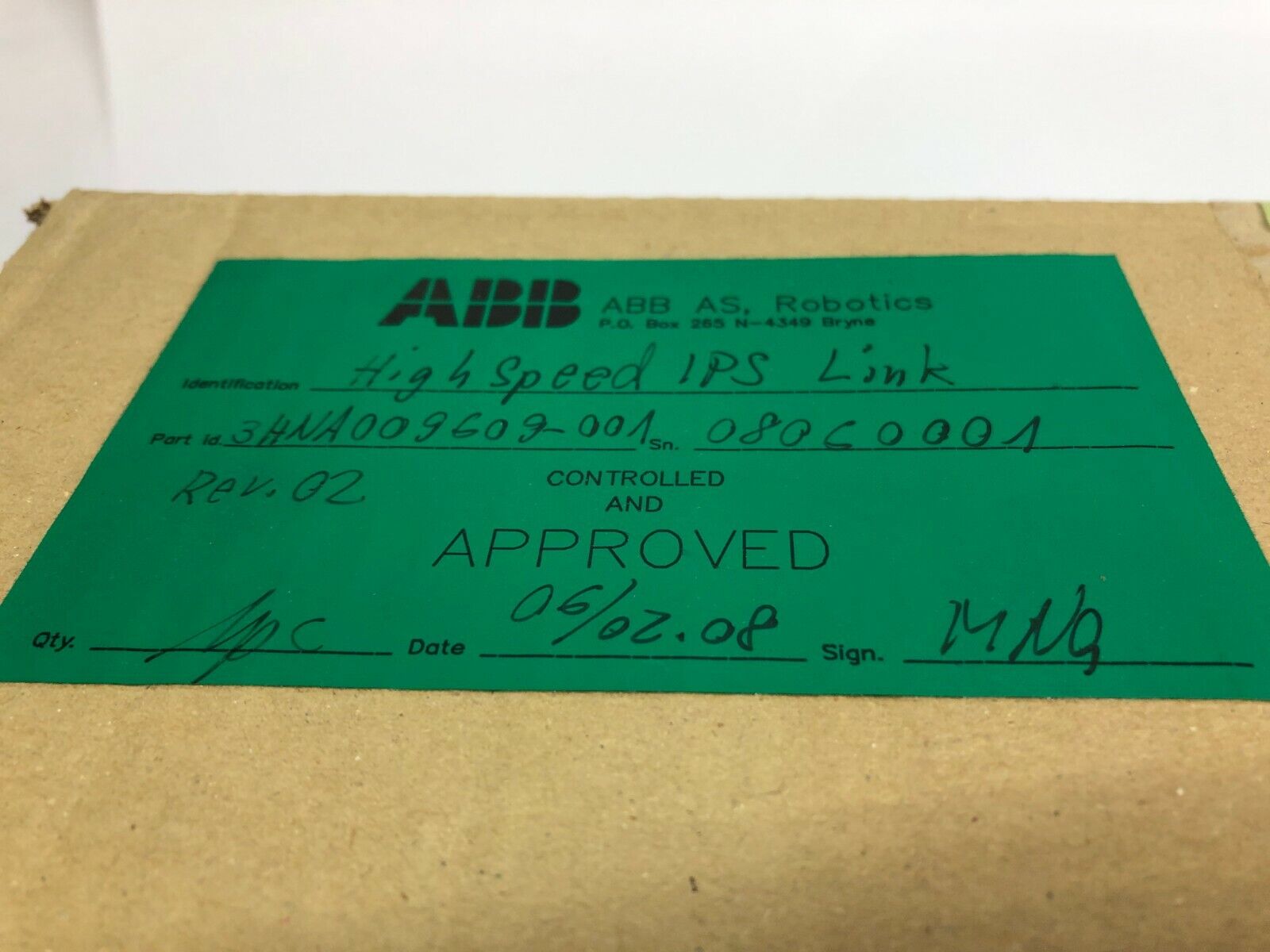 ABB High Speed IPS Link 3HNA009609-001 Rev. 2, Robot Control Module, Paint Spray - Maverick Industrial Sales