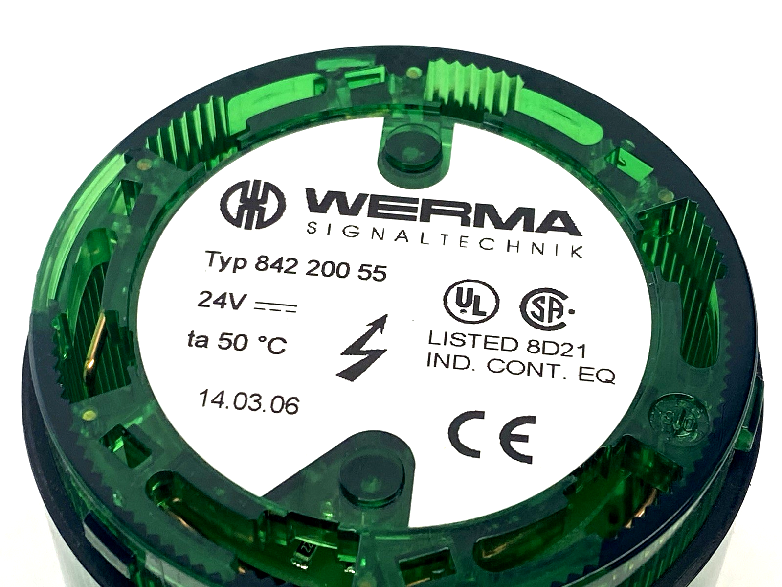 Werma 84220055 Tower/Stack Light Module, Flashing Green, 24VDC - Maverick Industrial Sales