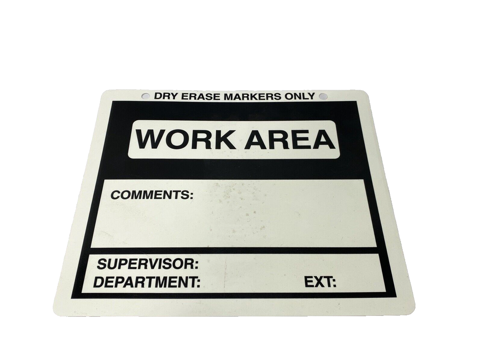 Dry Erase WORK AREA Sign 12"x10" Inch x .035" Poly White OSHA LOT OF 5 - Maverick Industrial Sales