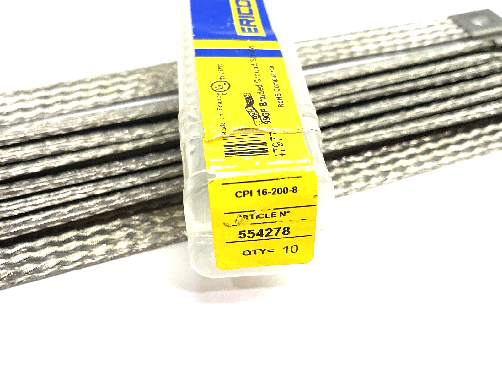 554278 | nVent Erico ERIFLEX Braided Grounding Straps PKG OF 7 - New – Open box - Maverick Industrial Sales