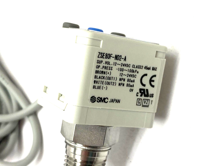 SMC ZSE80F-N02-A Digital Vacuum Pressure Switch 2-Color Indication - Maverick Industrial Sales