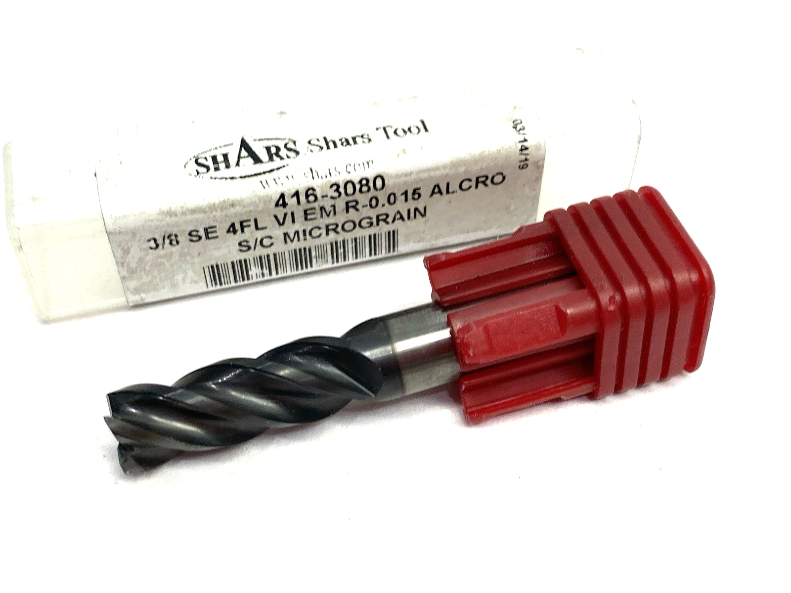 416-3080 | Shars Tool Square End Mill 3/8" 4-Flute VI EM 0.015 ALCRO - Used - Maverick Industrial Sales