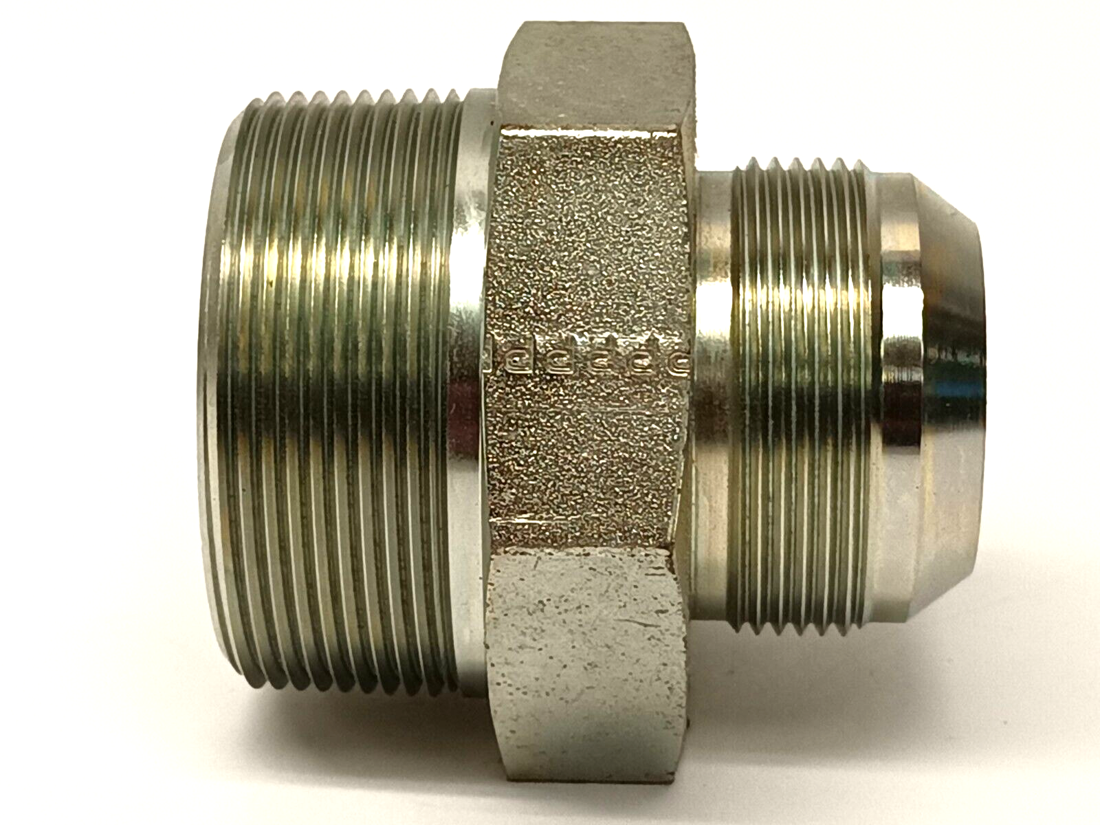 Stainless Steel Male Pipe Connector JIC 1-7/8" Thread x 2" NPT - Maverick Industrial Sales