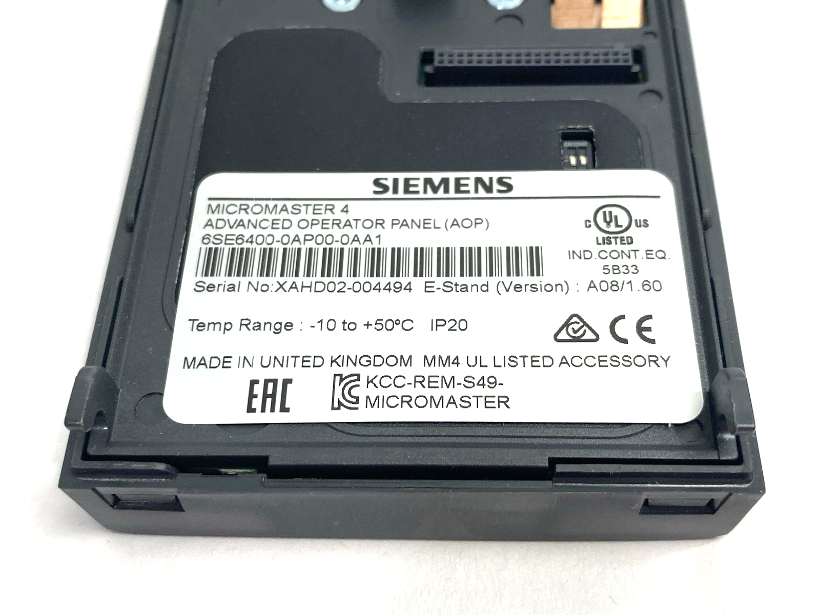 6SE6400-0AP00-0AA1 | Siemens MICROMASTER 4 Advanced Operator Panel (AOP) - New – Open box - Maverick Industrial Sales