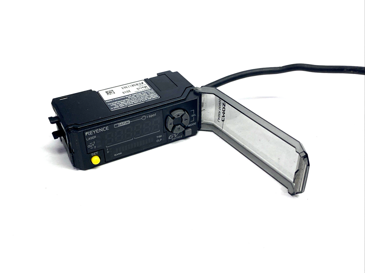 GV-21P | Keyence Digital CMOS Laser Sensor Amplifier Main Unit, PNP, M12 4-Pin 1ft - Used - Maverick Industrial Sales