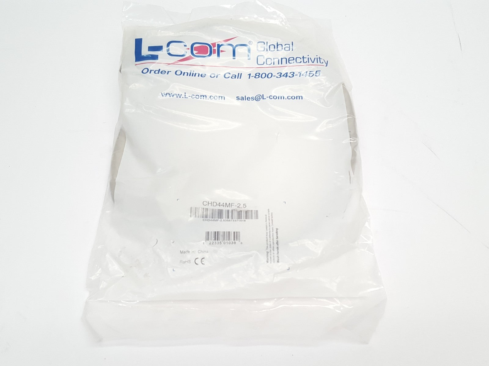L-COM CHD44MF-2.5 Male / Female Deluxe Molded D-Sub Cable Grey 2.5 ft - Maverick Industrial Sales