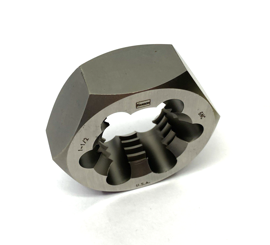 7274 | Irwin® Hanson® Flat Hex Rethreading Die, 1-1/2-6 UNC Thread - New – Open box - Maverick Industrial Sales