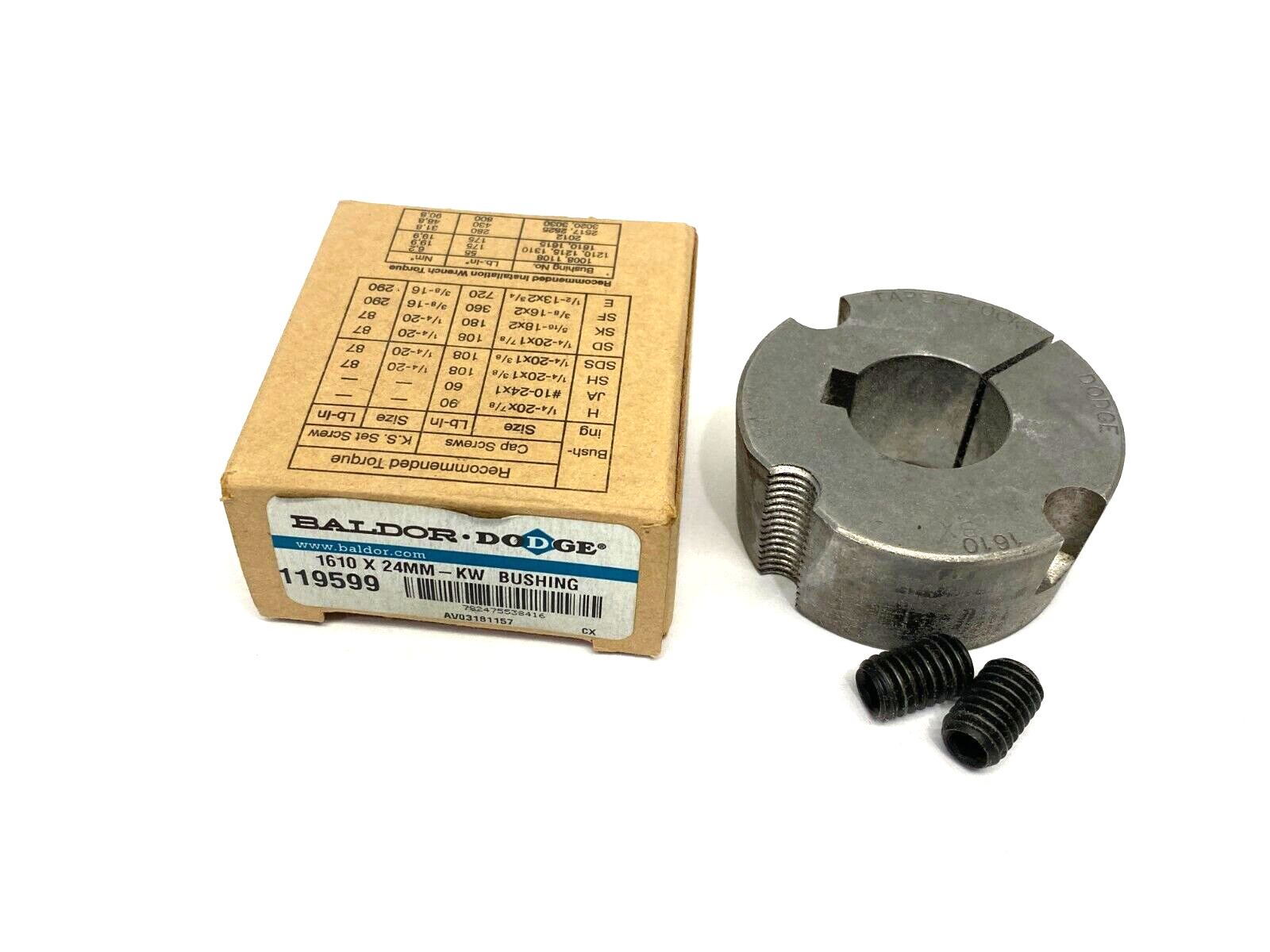 Baldor Dodge 119599 Taper-Lock Bushing 1610 x 24mm-KW - Maverick Industrial Sales
