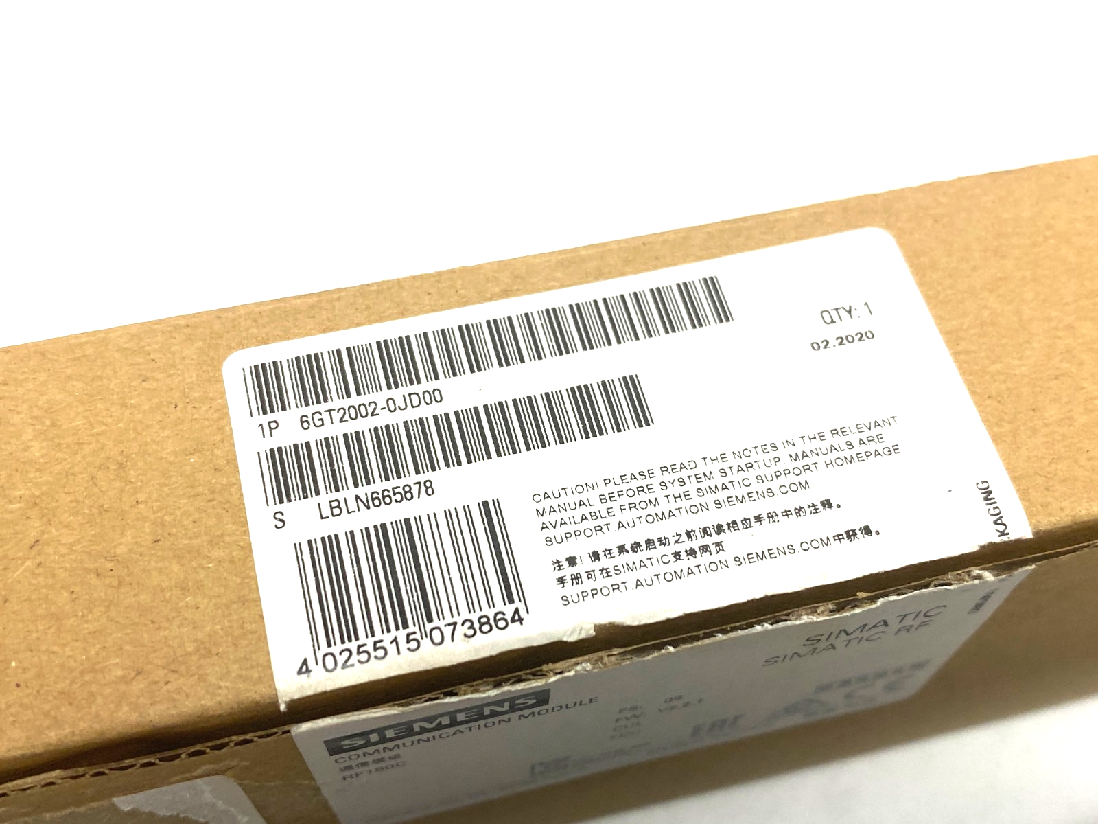 Siemens 6GT2002-0JD00 SIMATIC RF RFID Communications Module RF180C for PROFINET - Maverick Industrial Sales