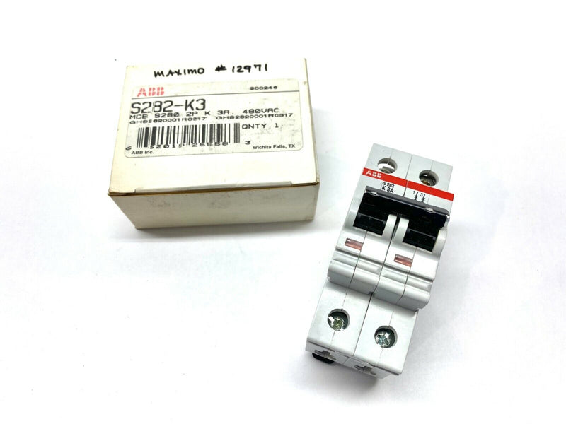 ABB S282-K3 Circuit Breaker 2 Pole, 3A, 480 VAC - Maverick Industrial Sales