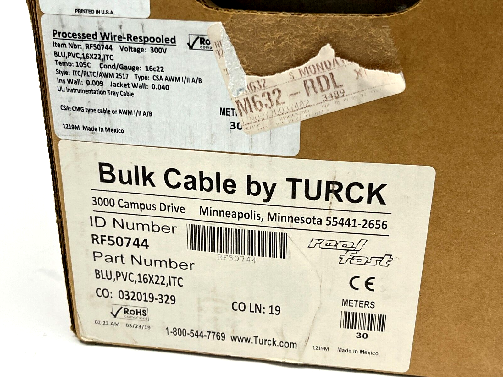 BLU,PVC,16X22,ITC | Turck BLU,PVC,16X22,ITC Instrumentation Tray Cable ...