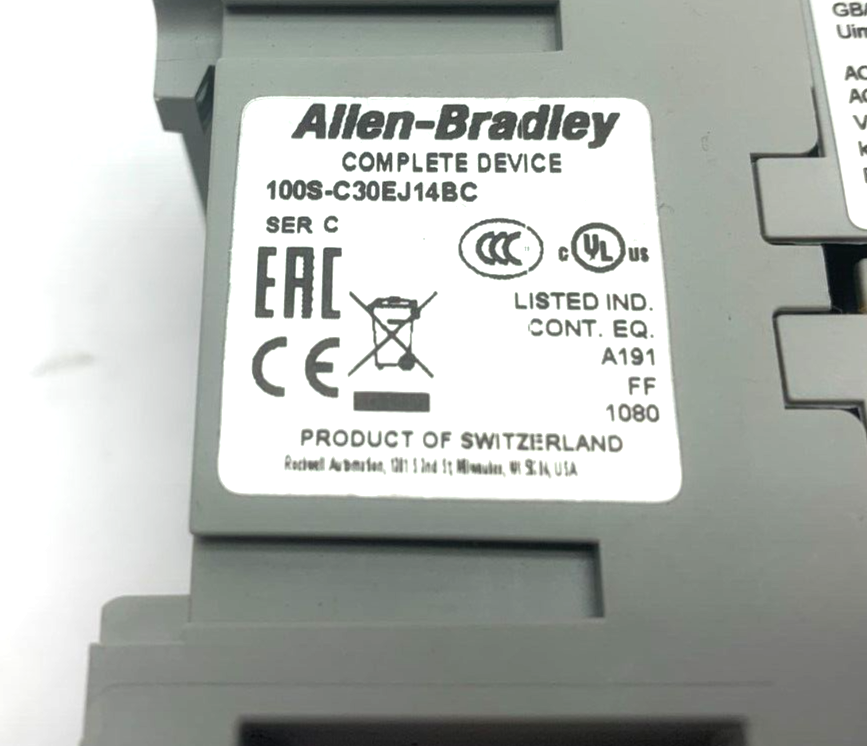 Allen Bradley 100S-C30EJ14BC Ser C GuardMaster Safety Contactor BB04 - Maverick Industrial Sales