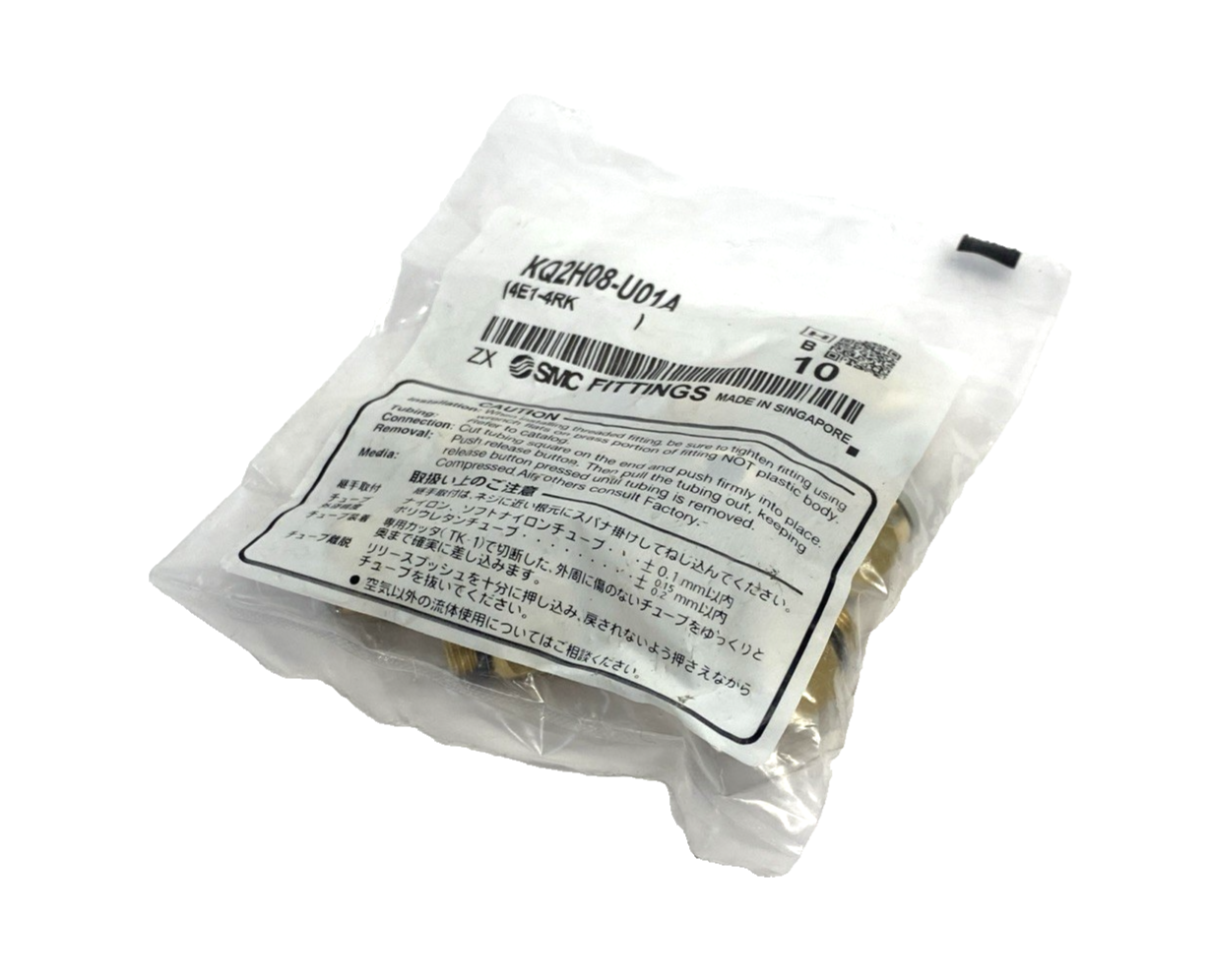 KQ2H08-U01A | SMC Pneumatic One-Touch Fitting 8mm Tube O.D. G 1/8" Port LOT OF 30 - New - Maverick Industrial Sales