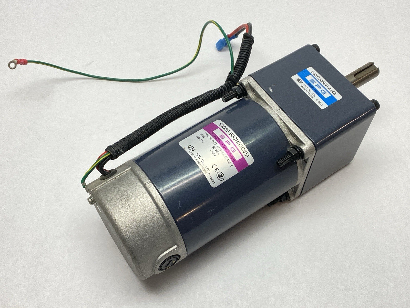 S9D80-90CH(OC85) | SPG Gear Motor 955RPM 90VDC 80W w/ S9KC200BH-A448 Gear Head - Used - Maverick Industrial Sales