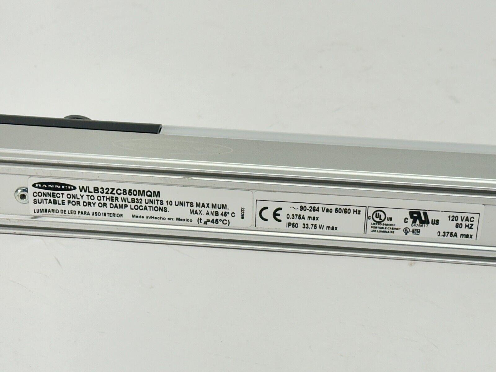 Banner WLB32ZC850MQM WLB32 Motion Sense Work Light Bar DAMAGED SENSOR - Maverick Industrial Sales