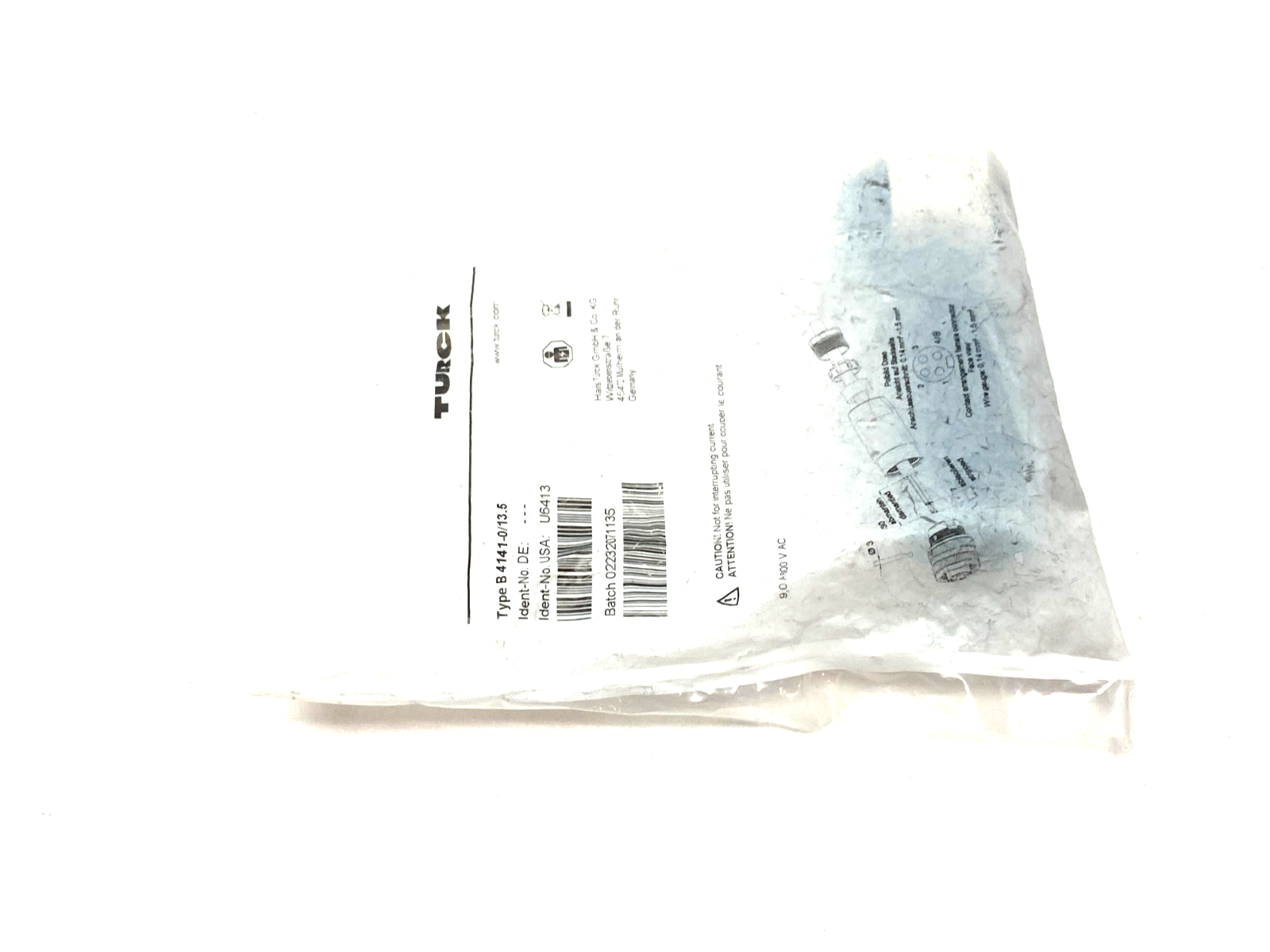 Turck B 4141-0/13.5 Round Field Wireable Connector 7/8" Female U6413 - Maverick Industrial Sales