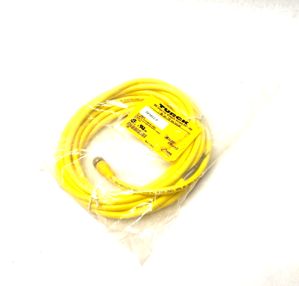 Turck RKC 4.5T-5/CS10288 Eurofast Single Ended Cordset 5-Pin M12, U-26024 - Maverick Industrial Sales