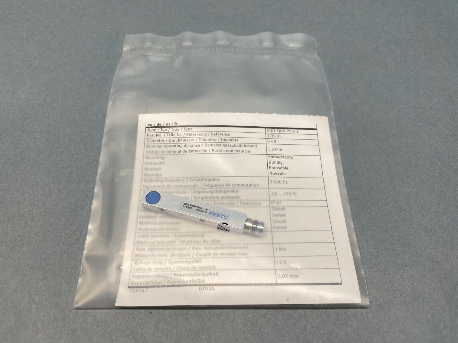 Festo SIES-Q8B-PS-S-L Proximity Sensor 178295 - Maverick Industrial Sales