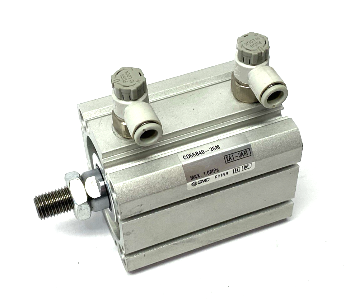 SMC CD55B40-25M Compact Pneumatic Cylinder, ISO, sw Capable, Double-Acting - Maverick Industrial Sales