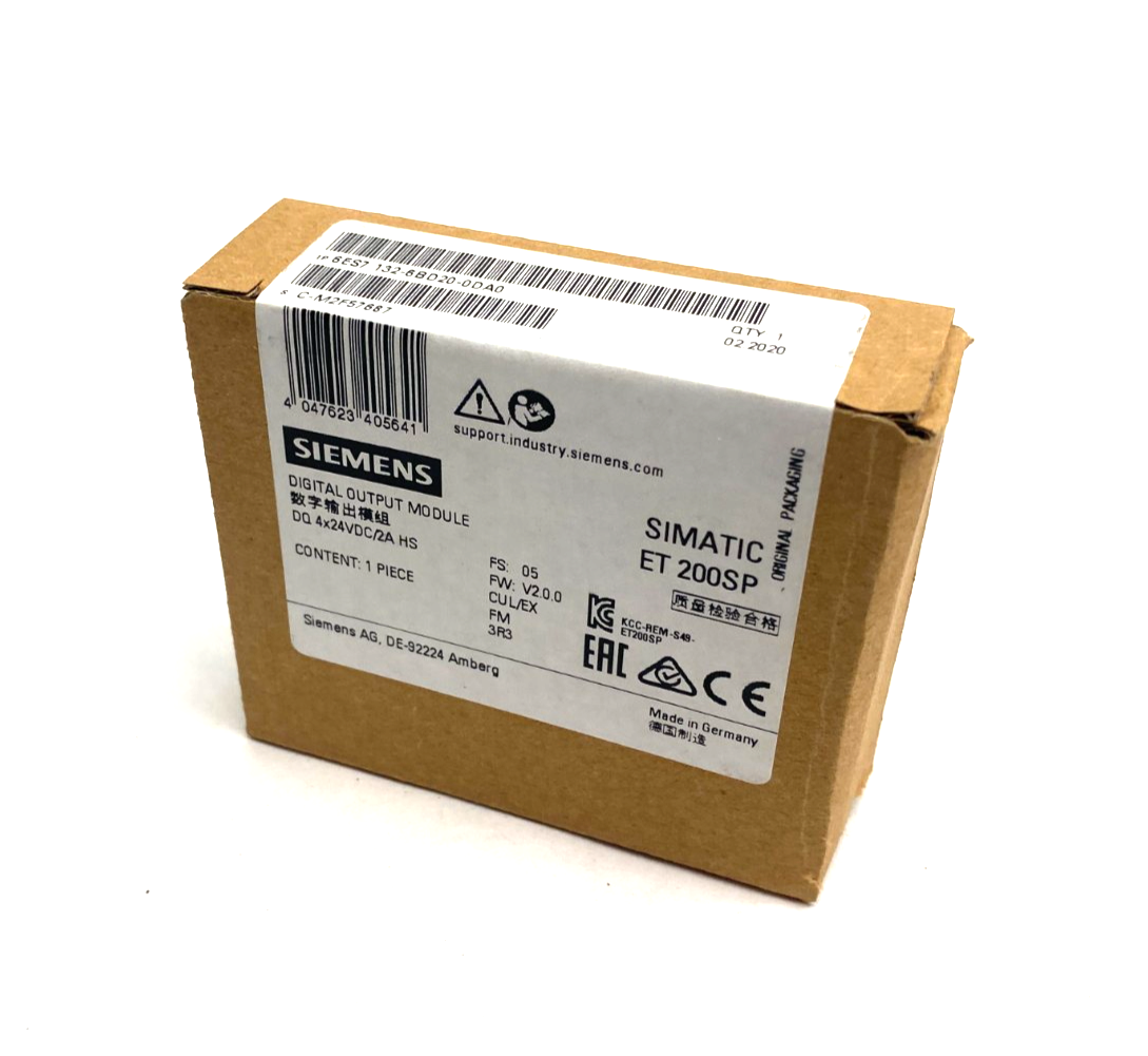 Siemens 6ES7 132-6BD20-0DA0 SIMATIC ET 200SP Dig. Output Module DQ 4x24VDC/2A HS - Maverick Industrial Sales